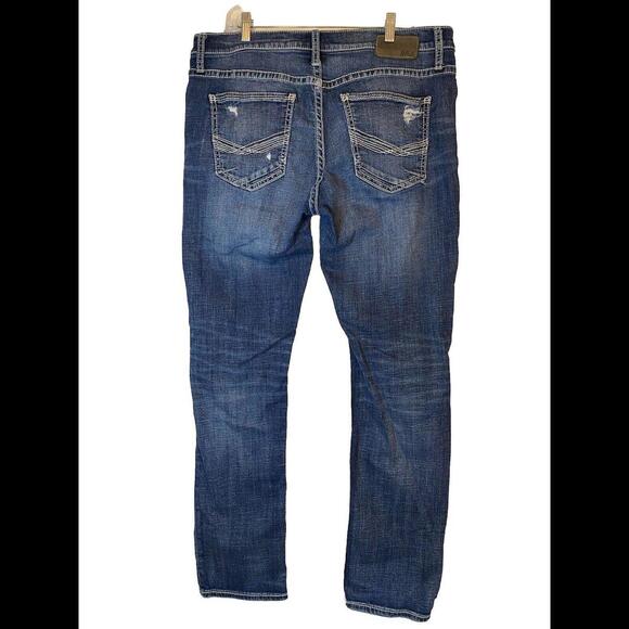 BKE “Mason” Distressed Stretch Tapered Denim Jeans SZ 36X32 MENS - Picture 6 of 9